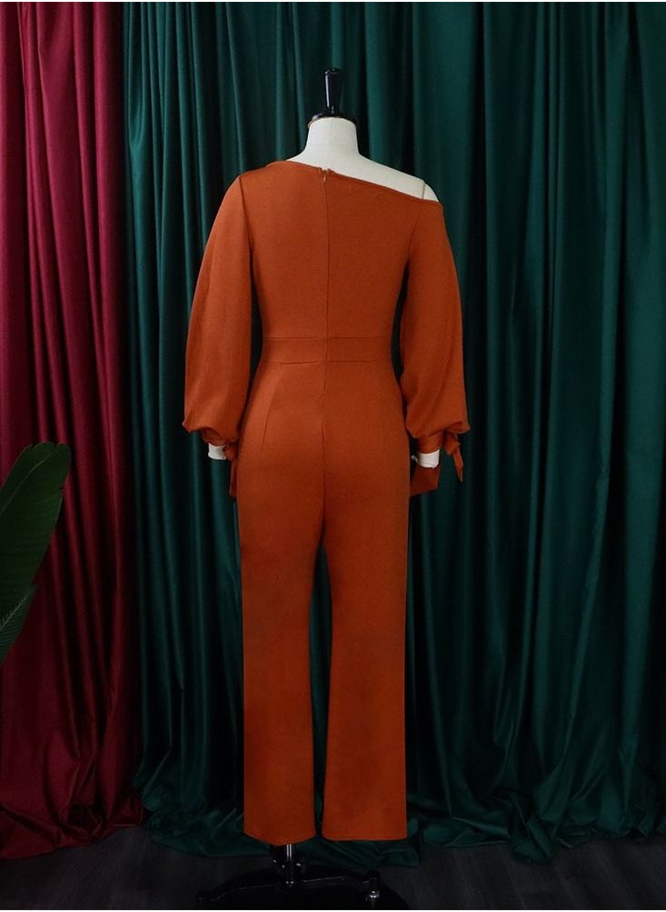 Loquat - Casual Rompers With High Waist And Wide Legs Orange - Image 1