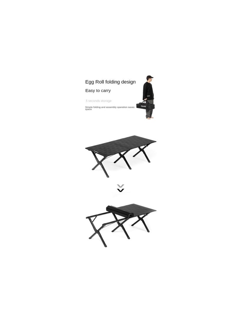 Black Dog - Aluminum Alloy Egg Roll Camping Table - Portable, Lightweight, And Heavy Duty - Perfect For Outdoor Camps - Image 1