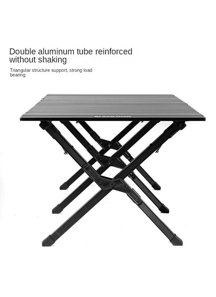 Black Dog - Aluminum Alloy Egg Roll Camping Table - Portable, Lightweight, And Heavy Duty - Perfect For Outdoor Camps - Image 1