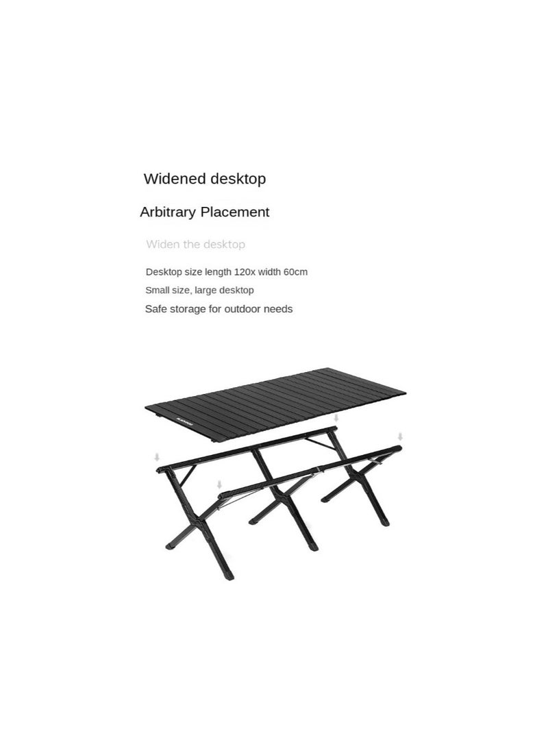 Black Dog - Aluminum Alloy Egg Roll Camping Table - Portable, Lightweight, And Heavy Duty - Perfect For Outdoor Camps - Image 1