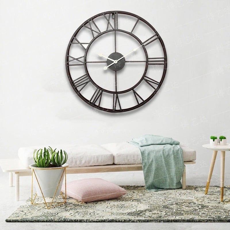 American Selling Wall Clock Retro Roman Clock Simple Living Room Silent Clock Creative Decoration Iron Wall Clock Factory - Image 3