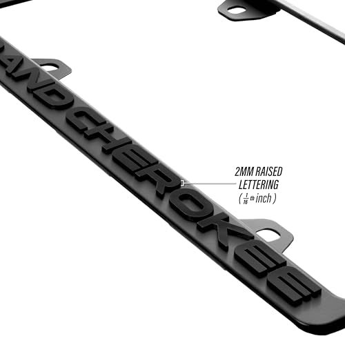 USR UNIQUE STYLE RACING GRAND CHEROKEE License Plate Frame Stealth Black Powder Coat UV Resistant STAINLESS METAL Plate Holder One Piece Compatible with 19932021 GrandCherokee 3D RAISED LETTER w MOUNTING HARDWARE - Image 3