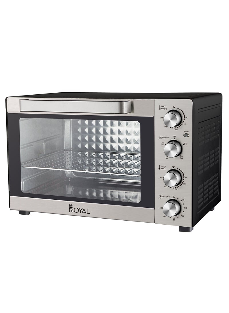 Royal Electric Oven - Adjustable Temperature & Easy to Clean 60 L 1900 W RA-OT6031 Silver black - Image 2