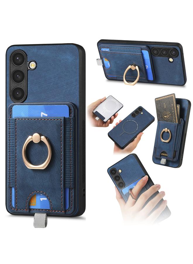 erorex Case For Samsung Galaxy A34 5G Retro Splitable Magnetic Card Bag Leather Phone Case - Image 1