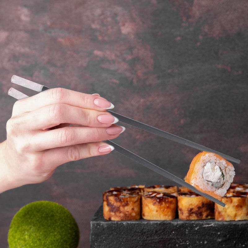 10 Pairs Japanese Style Alloy Chopsticks Heat Resistant Non Slip Long Reusable Household Sushi Eating Utensils For Kitchen Dining - Image 3