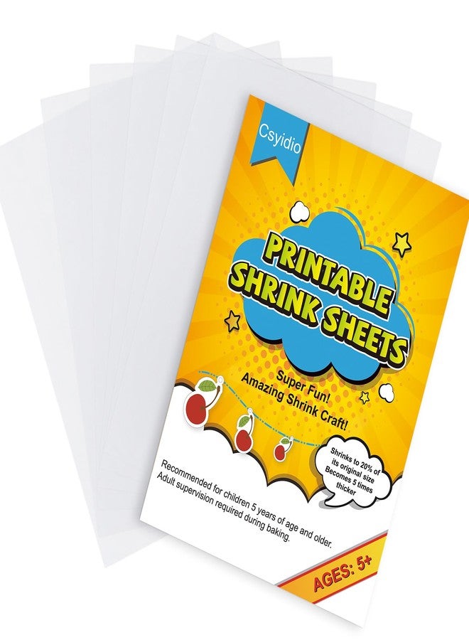 Csyidio 6 Pieces Shrink Paper Sheets, Printable Shrink Dink Sheets for Creating Craft Ornaments Projects for Christmas, Mother's Day, Thanksgiving Presents, 11.6 x 8.2 inches - Image 1