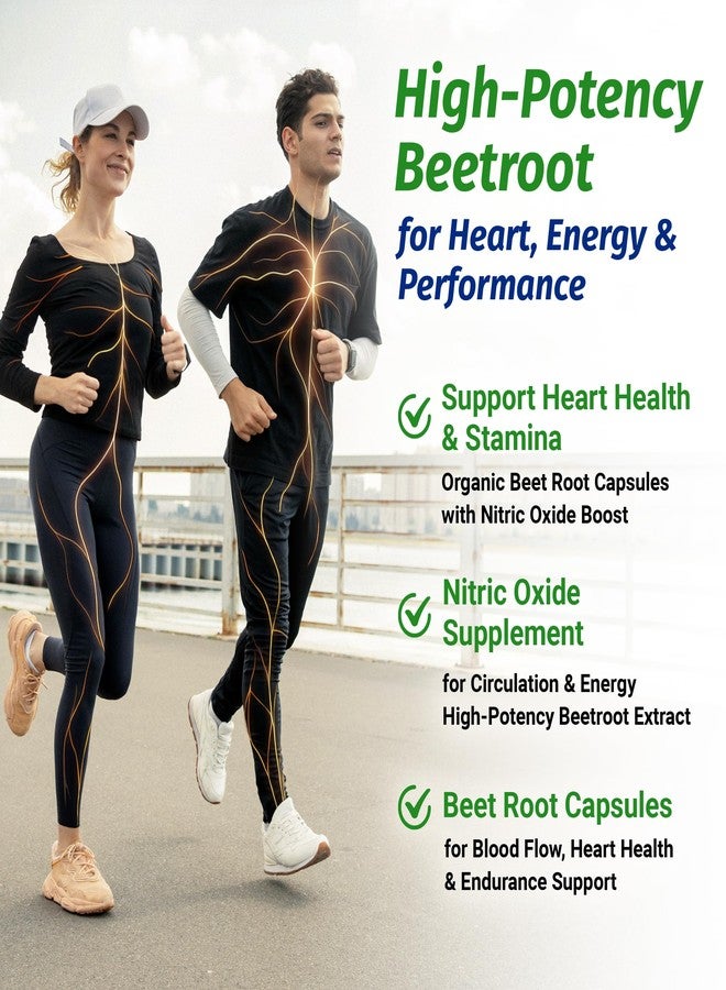 1 Body Beet Vital, Organic Beetroot Capsules for Circulation, Energy, & Stamina, Nitric Oxide Booster Beets Supplements with 1360mg Beetroot Extract, Vegan, Non-GMO - Beet Root Supplements, 60 Count - Image 3