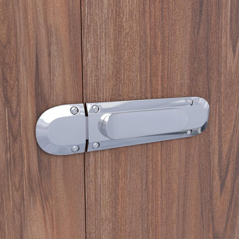 Boniry Door Latch Lock Solid Metal Door Stopper for Bathroom Home Office Easy Install Smooth Sliding Heavy Duty Latch 2 Silver - Image 1