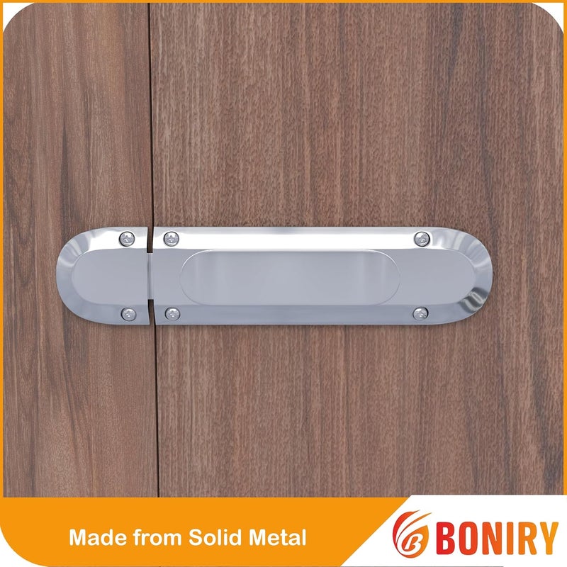 Boniry Door Latch Lock Solid Metal Door Stopper for Bathroom Home Office Easy Install Smooth Sliding Heavy Duty Latch 2 Silver - Image 5