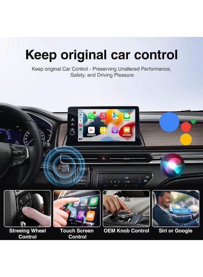 M.A&F's Wireless Carplay & Android Auto Adapter, Metal Design Mini & Stable 2-in-1 Dongle, Convert Vehicle's Wired CarPlay/AA to Wireless, for iOS 10+/Android 11+ & Cars from 2016 (Gray) - Image 3