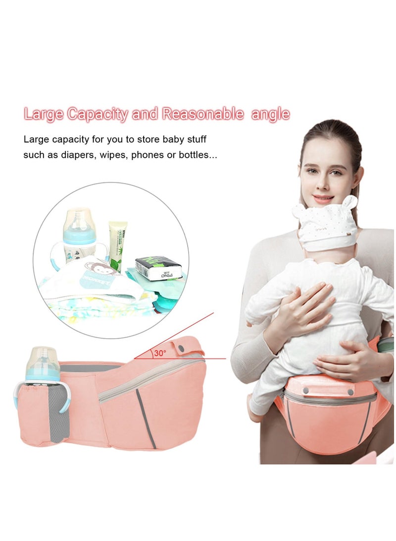 XICEN Baby Carrier with Hip Seat, 6 in 1 Newborns Sling and Wraps, Ergonomic Design Baby Sling Carrier, Pink Color - Image 4