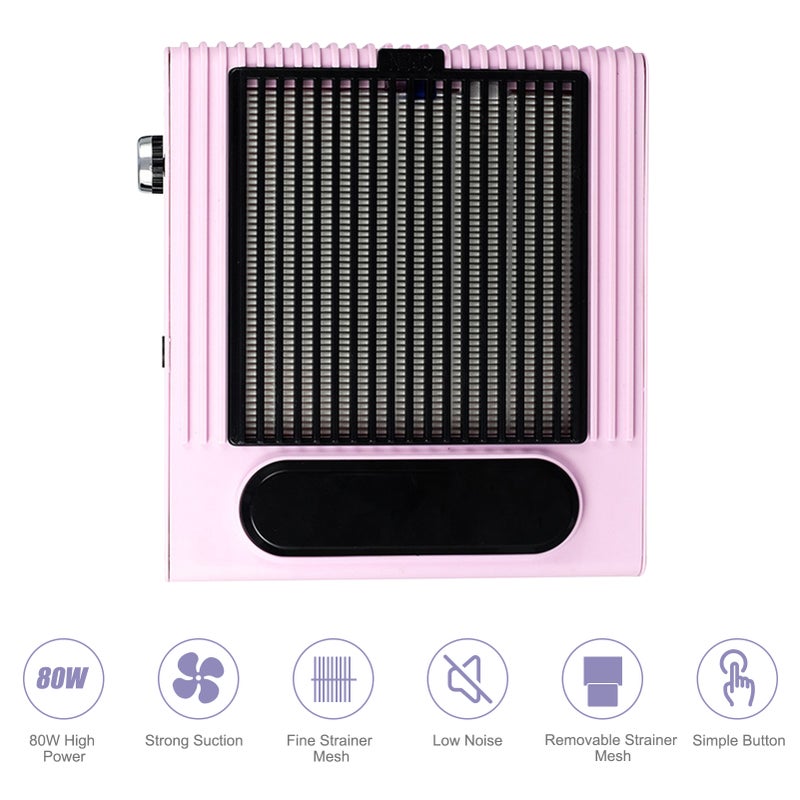80W Electric Nail Collector Speed Adjustable Nail Drill Machine Vacuum Cleaner Nails Art Salon Tool with Strainer Mesh - Image 3