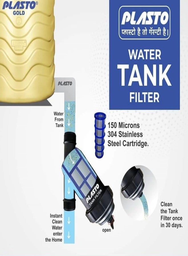 Plasto Water Tank Filter Cleans All Sand, Dirt 150 Micron | 304 Mesh Filter for Home or Apartment Water Tank | 5 Year Warranty (1.5 inch /40 mm) - Image 3