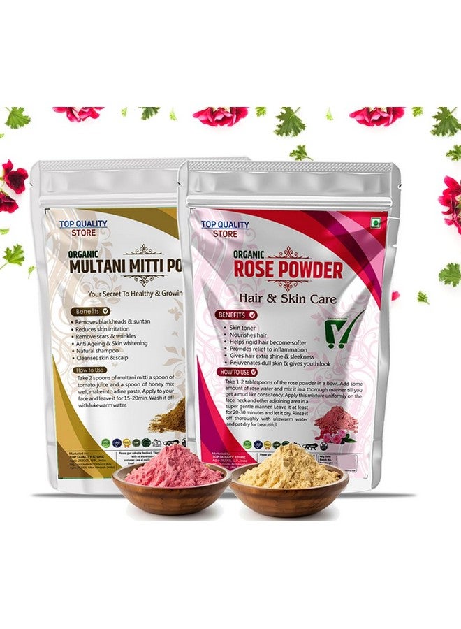 Top Quality Store TQS Organic Rose & Multani Mitti Face Pack Powder For Skin Brightening & Skin Care - Image 1