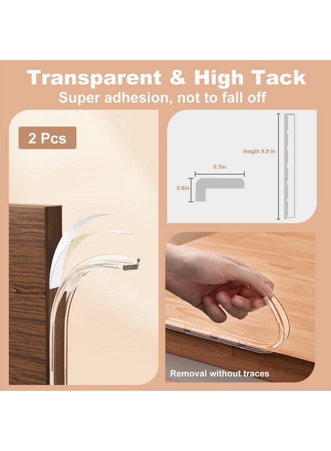 xuenair Table Corner Protectors Baby Proof, (2 Pcs,9.5") Clear Corner Protectors for Furniture, Rubber Baby Proofing Glass Table Corner Guards Bumpers for Desk Countertop Cabinet - Image 2