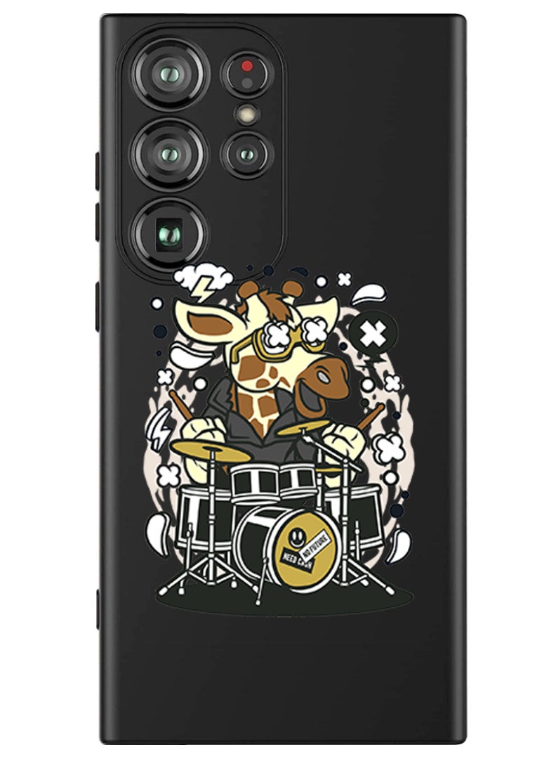 Theodor Protective Slim Fit Case Liquid Silicone Cover with Full Body Protection Anti-Scratch Shockproof Case For Samsung Galaxy S24 Ultra (Black) - Cow drumming - Image 1
