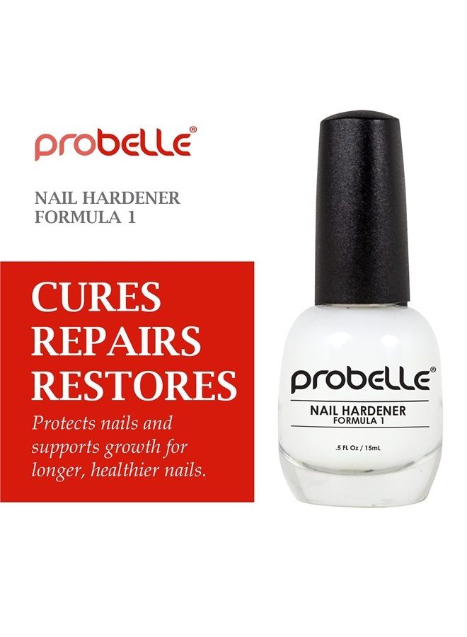 Probelle Nail Hardener Formula 1 - Repair Damaged Nails, Extra Strong Nail Growth Treatment For Brittle Nails, Grows and Restores Soft, Weak Nails, Aids Splitting, Breaking, Peeling Nails, Sheer White - Image 3