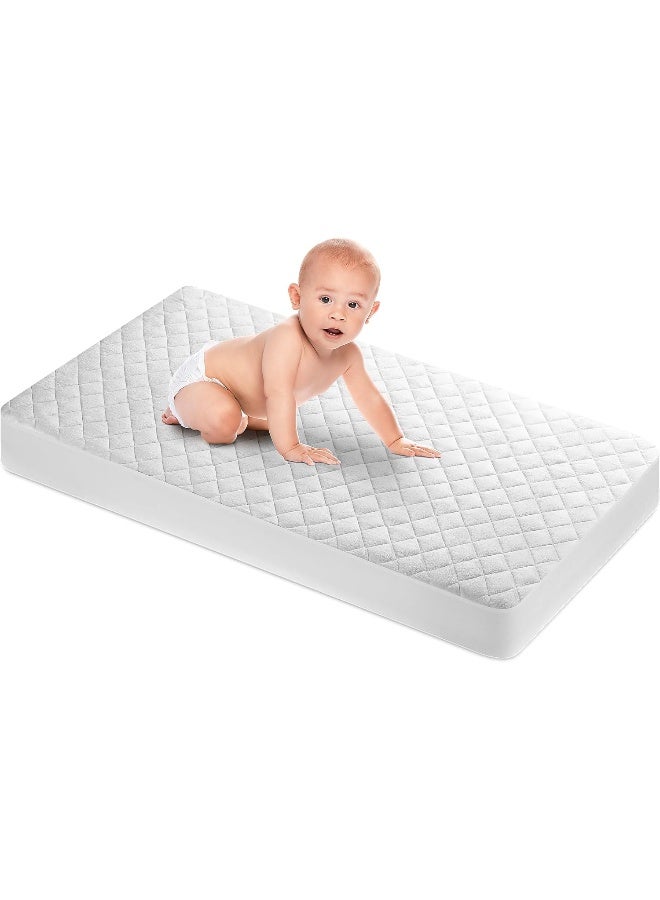 Crib Mattress Protector Cover - Comfortable, Breathable and Waterproof Bamboo Material