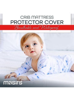 Masirs Crib Mattress Protector Cover - Comfortable, Breathable and Waterproof Bamboo Material  - Image 2