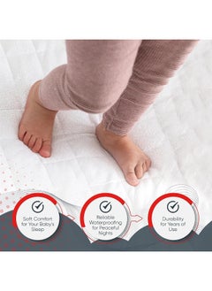 Masirs Crib Mattress Protector Cover - Comfortable, Breathable and Waterproof Bamboo Material  - Image 4