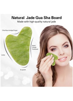 Rubik 2 in 1 Jade Rolle Natural Jade Facial Roller for Facial Massage,Face Neck Body Massager Tool Reduce Wrinkles Aging Green  - Image 3