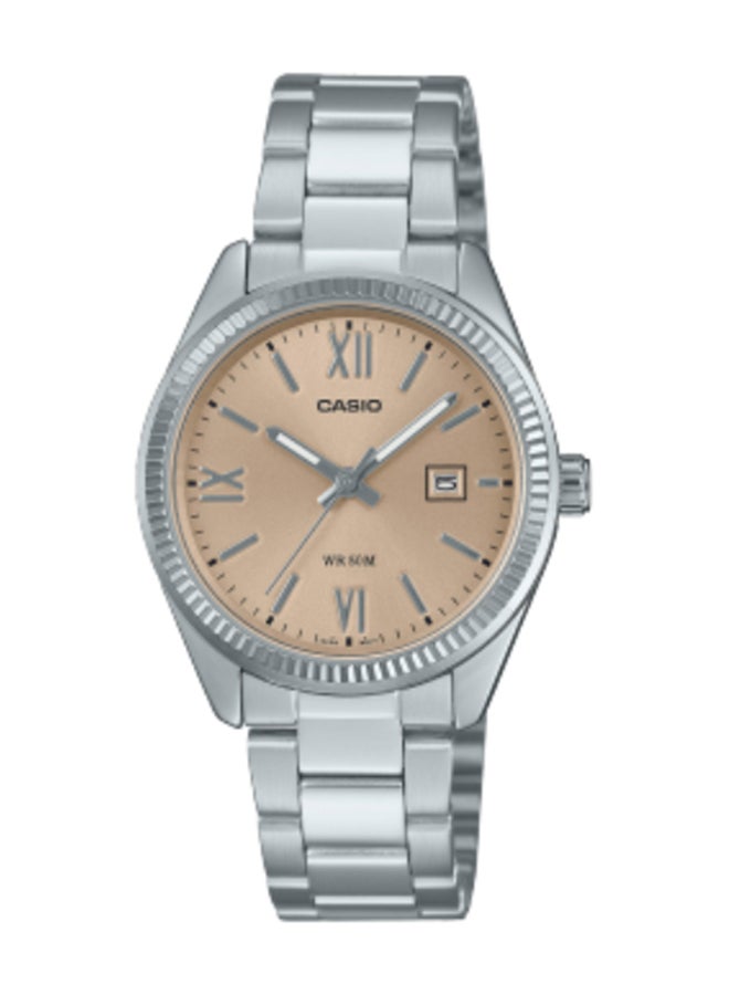 CASIO ساعة يد دائرية الشكل بسوار من الفولاذ المقاوم للصدأ تناظرية LTP-1302DD-4A2VDF - Image 1