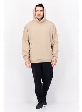 adidas Originals Men Sportswear Fit Long Sleeves Running Hoodies, Dark Beige  - Image 4