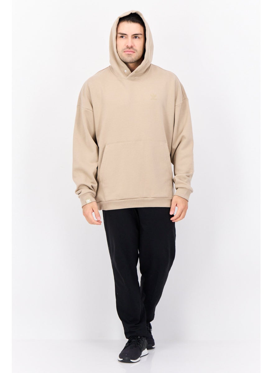 adidas Originals Men Sportswear Fit Long Sleeves Running Hoodies, Dark Beige  - Image 4
