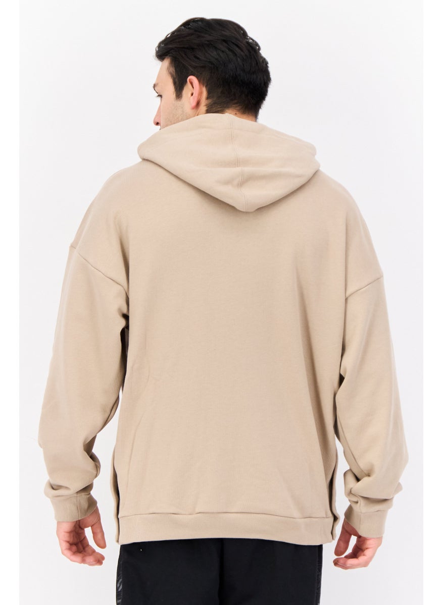 adidas Originals Men Sportswear Fit Long Sleeves Running Hoodies, Dark Beige  - Image 2