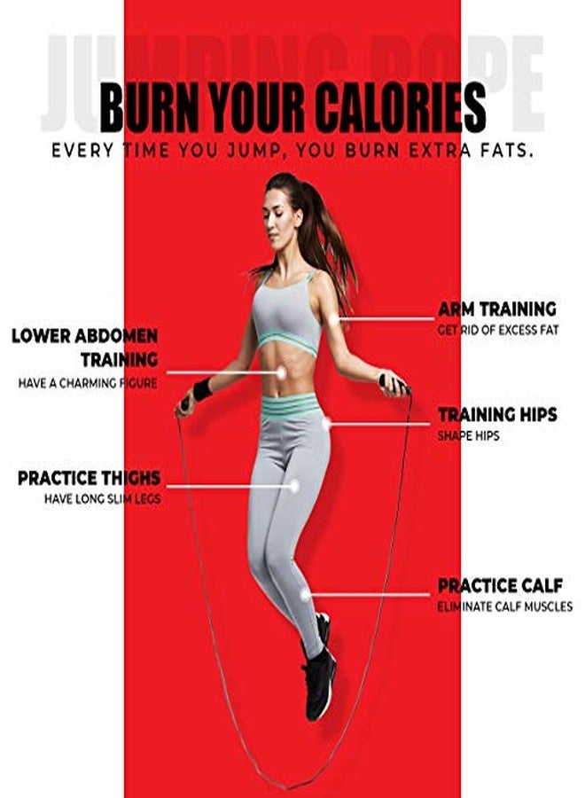 AQTIV8x Skipping Rope, Red Adjustable Jumping Rope For Men & Women & For Kids Ideal For Gym/Exercise Rope For Workout - Image 3