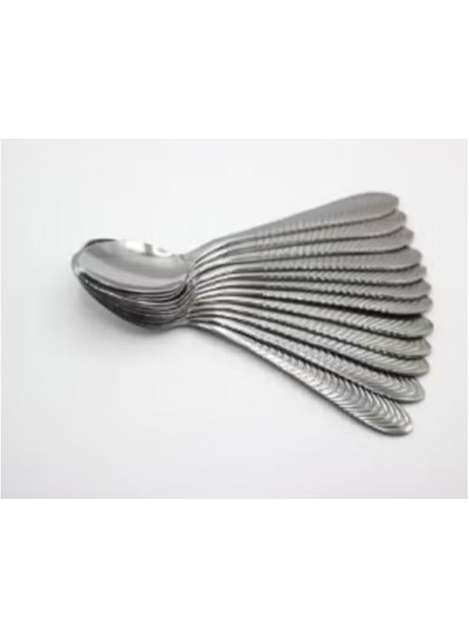 12-Piece Stainless Steel Dinner Spoon Set Silver - Image 2