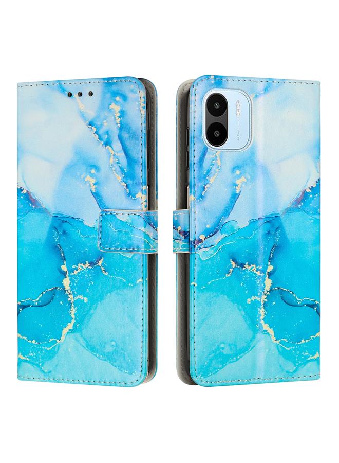 The Bros Case For Xiaomi Redmi A1 Painted Marble Pattern Leather Phone Case