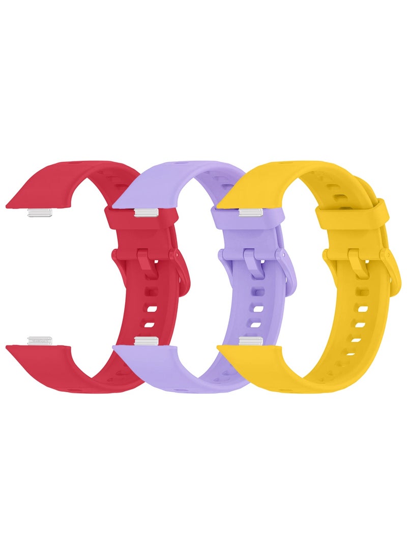 CATANES 3Packs Wristband for Huawei Watch Fit 3/Fit 4/Fit 4 Pro Bands, Silicone Bracelet Quick Release Arm Band, Replacement Smartwatch Band Quick Release Sport Straps - 3 Colours - Image 1