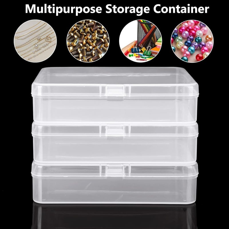 SENENQU SHANQ 24 Pack Small Clear Plastic Storage Containers Box with Lid, Mini Rectangular Storage Box, Transparent Storage Case Organizer for Bead Pill Candy Jewellery Craft – 4.5 x 3.3 x 1.1 inch - Image 5