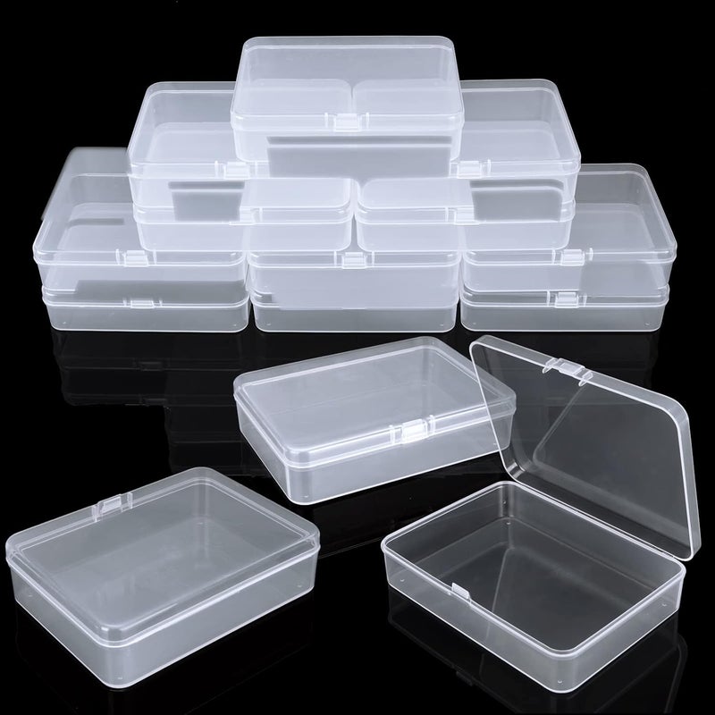 SENENQU SHANQ 24 Pack Small Clear Plastic Storage Containers Box with Lid, Mini Rectangular Storage Box, Transparent Storage Case Organizer for Bead Pill Candy Jewellery Craft – 4.5 x 3.3 x 1.1 inch - Image 1