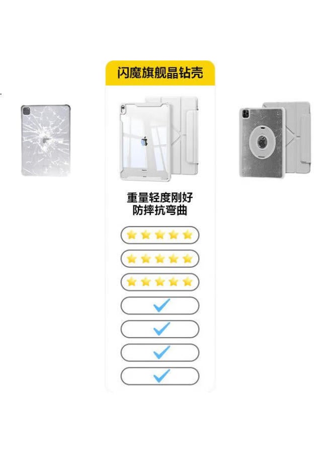 Smartdevil Ipad 11/10 Protective Case For 2025/22 Ipad 10Th/11Th Generation, 10.9-Inch Four-Sided Magnetic Detachable Shockproof Transparent Acrylic Case - Black - Image 3