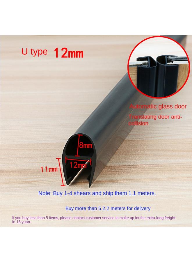 Bluejw Special Thick Shower Room Water Barrier Magnetic Door Gap Wind Barrier Waterproof Strip Bathroom Glass Door Sealing Strip Anti-collision Black - Image 1