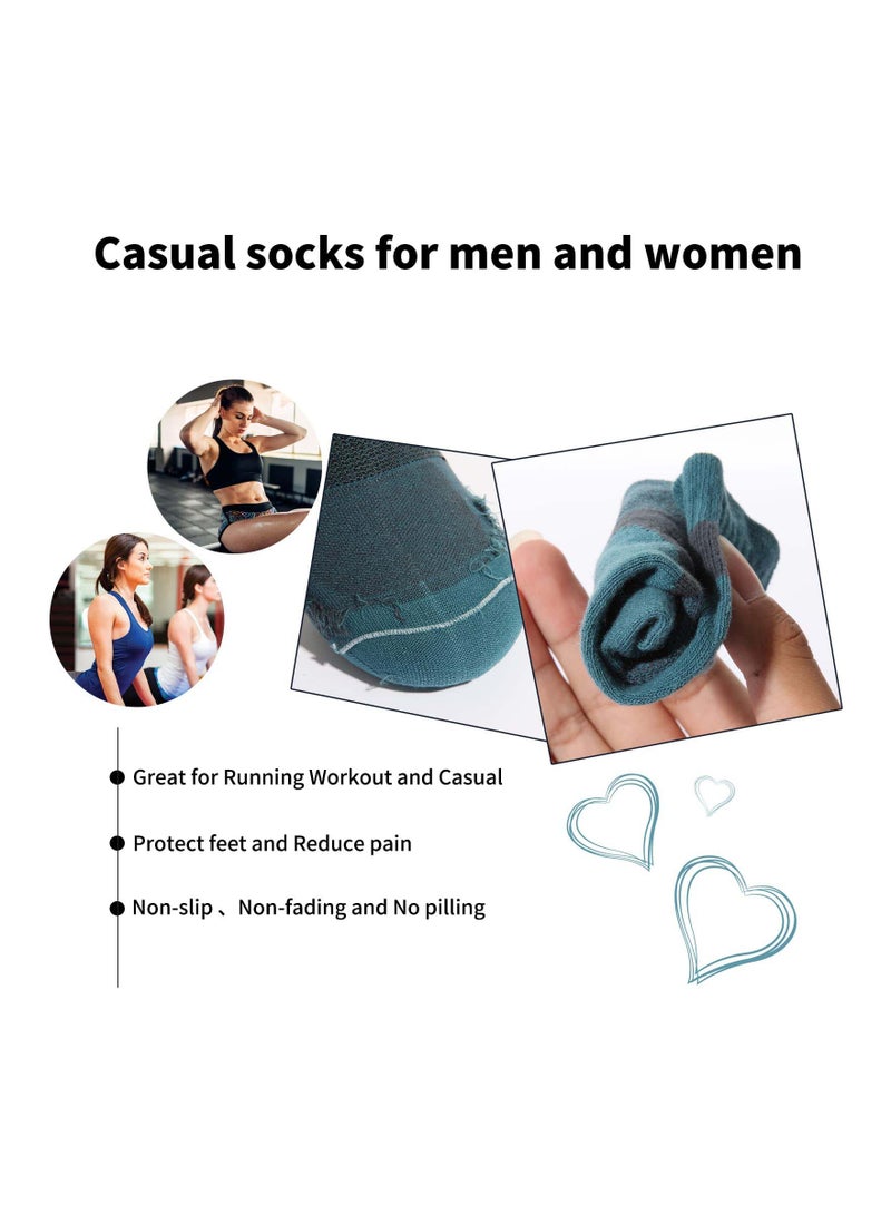 SYOSI 6 Pairs Trainer Socks for Men and Women Ankle Socks Breathable Cotton Low Cut Socks Non Slip Socks with Arch Support Athletic Running Socks - Image 4