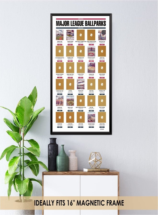 Divalis Major League Ballparks Scratch off Poster - Large Easy to Frame Baseball Parks Checklist - American National Baseball Stadium Map - Scratcher Included - Image 5