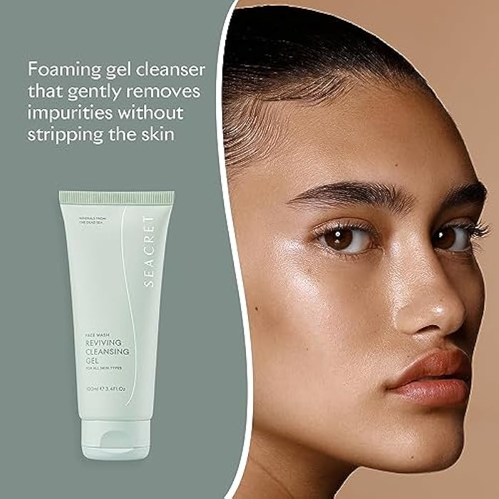 SEACRET Minerals Reviving Cleansing Gel, Gentle Face Wash for Women, with AHA, Minerals from the Dead Sea, Hydrating & Rejuvenating Skin Cleanser, 3.4 Fl Oz / 100 ml - Image 2
