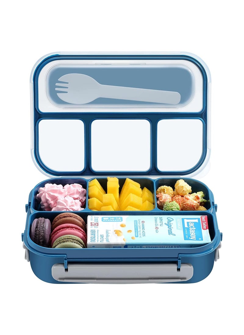 LA' PRECIOUS Lunch Box for Adults and Kids 4 Compartment Lunch Box with Fork - Durable Perfect Size - Leak-Proof - Reusable - BPA Free and Freezer Safe Food Containers  - Image 1