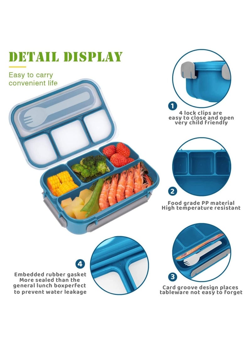 صندوق غداء للبالغين والأطفال مكون من 4 أقسام مع شوكة - حجم مثالي متين - مانع للتسرب - قابل لإعادة الاستخدام - حاويات طعام آمنة للتجميد وخالية من مادة BPA - pzsku/Z8E28CBE2CB6C072CA9BDZ/45/_/1698997238/105bf0f3-a71f-4c2a-8144-9c510d89e6ec
