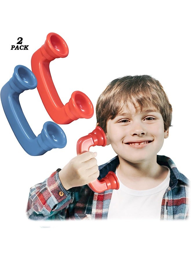 2 Pack Whisper Phones Speech Therapy Toys for Reading  Auditory Feedback - Improve Fluency, Comprehension  Pronunciation- Hear Myself Sound Phone - Blue and Red, Large - Image 1