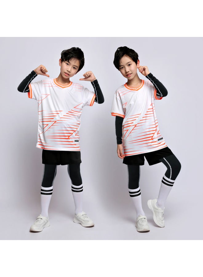 5028 White Autumn And Winter Four-piece Set (men And Women With) Football Jersey - Image 1