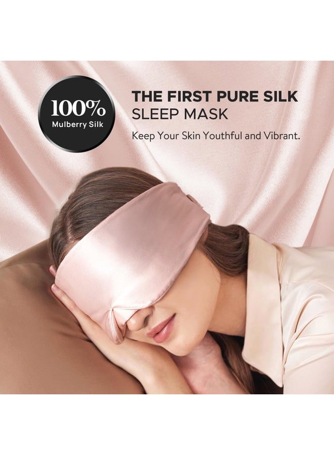 LitBear Silk Sleep Mask for Side Sleeper, Eye Mask Sleeping for Women Men 100% 22 Momme Pure Mulberry Silk, Face-Hugging Padded Eye Cover for Sleeping with Adjustable Band (Pink) - Image 2