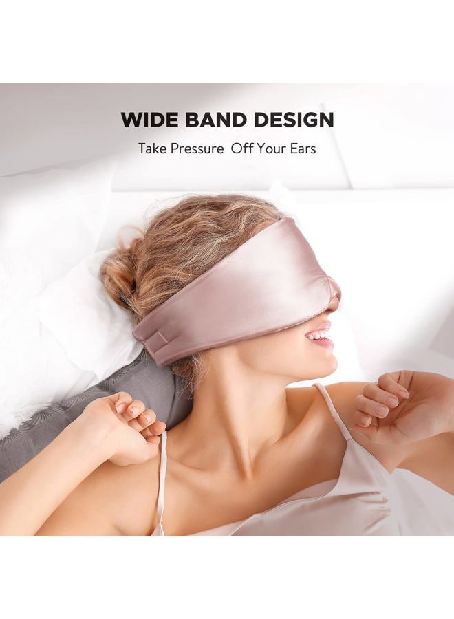 LitBear Silk Sleep Mask for Side Sleeper, Eye Mask Sleeping for Women Men 100% 22 Momme Pure Mulberry Silk, Face-Hugging Padded Eye Cover for Sleeping with Adjustable Band (Pink) - Image 4