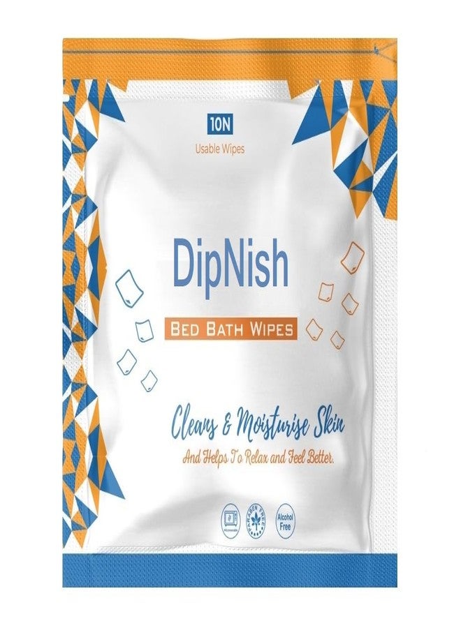 DipNish مناديل ديبنيش المبللة لتنظيف الجسم، مناسبة للبالغين | إسفنجة للجسم | حجم كبير جدًا (عبوة واحدة (10 مناديل) (حجم المناديل 32 × 32 سم) - مناديل مبللة أصلية للحماية من الجراثيم للبشرة والأسطح، غطاء محكم الإغلاق - Image 1