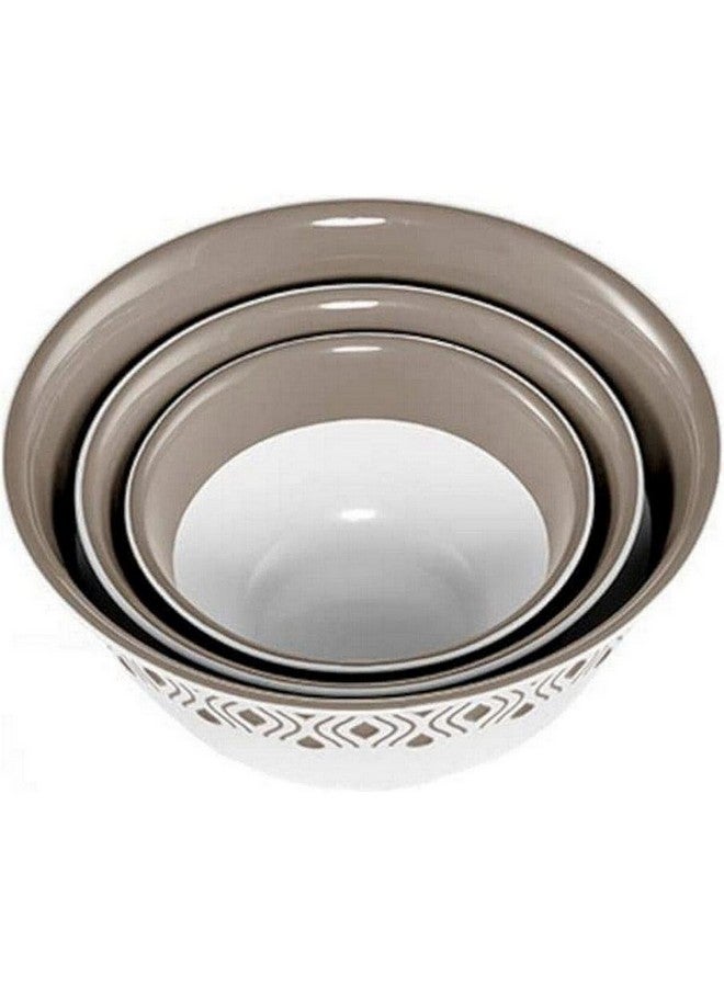 Stefanplast 3-Piece Tosca Multipurpose Plastic Bowl with Lid White and Beige 13 x 30.1 x 30.1 cm 55200 - Image 2