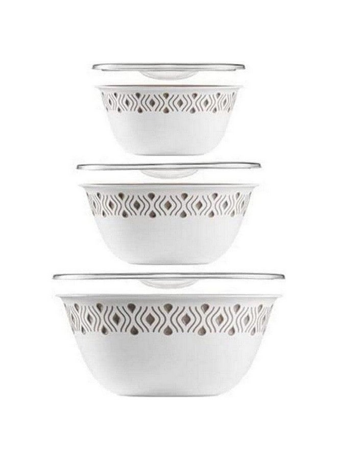 Stefanplast 3-Piece Tosca Multipurpose Plastic Bowl with Lid White and Beige 13 x 30.1 x 30.1 cm 55200 - Image 3