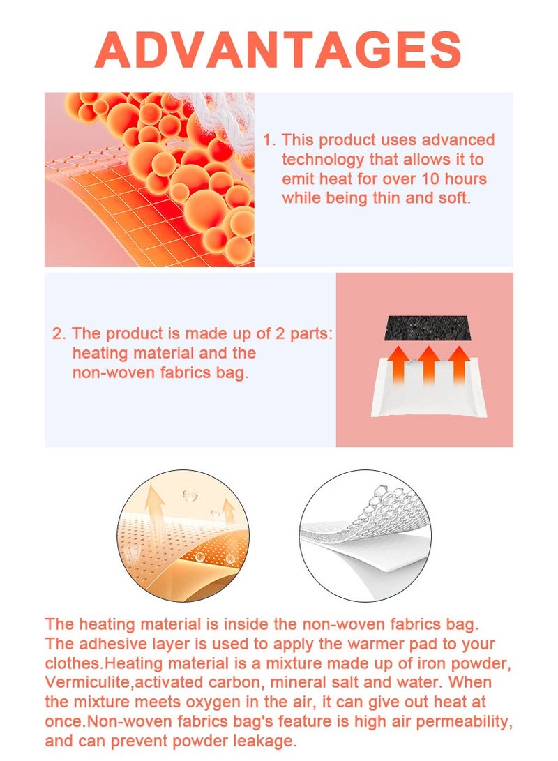 Hodaf 20Pairs Hand Warmers,Body Warmers,Winter Foot Warmers for Skiing,Camping, Hiking or Fishing - Image 5